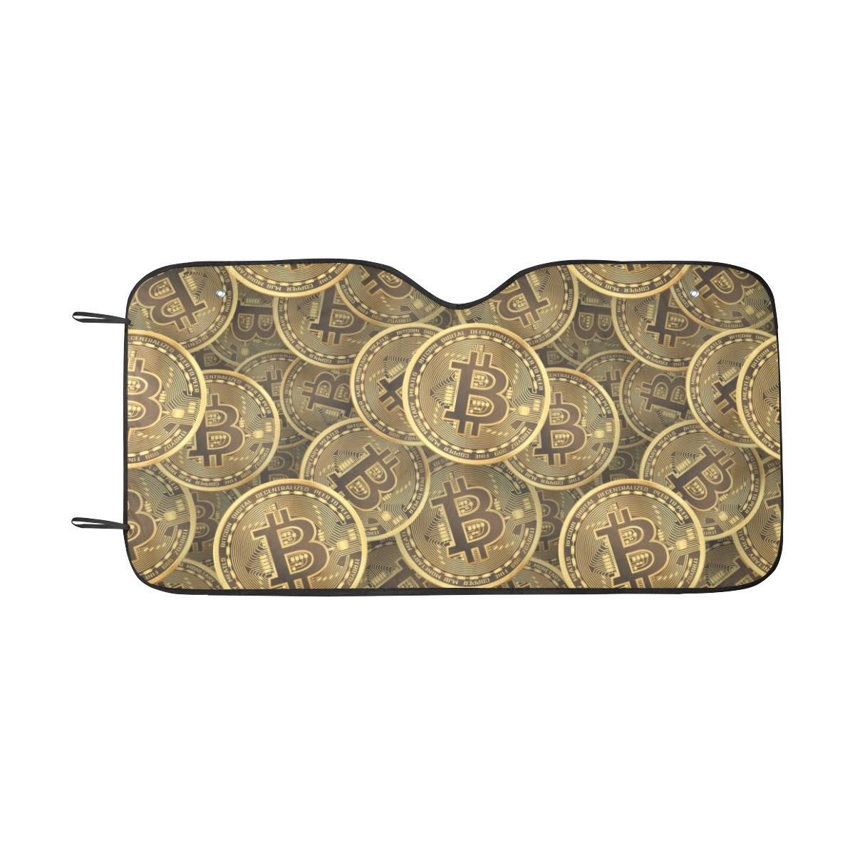 Bitcoin Pattern Print Design DO01 Car Sun Shade-JorJune