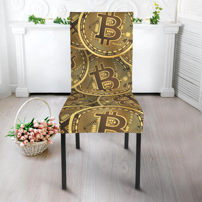 Bitcoin Pattern Print Design DO01 Dining Chair Slipcover-JORJUNE.COM