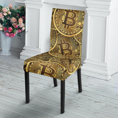 Bitcoin Pattern Print Design DO01 Dining Chair Slipcover-JORJUNE.COM