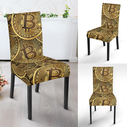 Bitcoin Pattern Print Design DO01 Dining Chair Slipcover-JORJUNE.COM