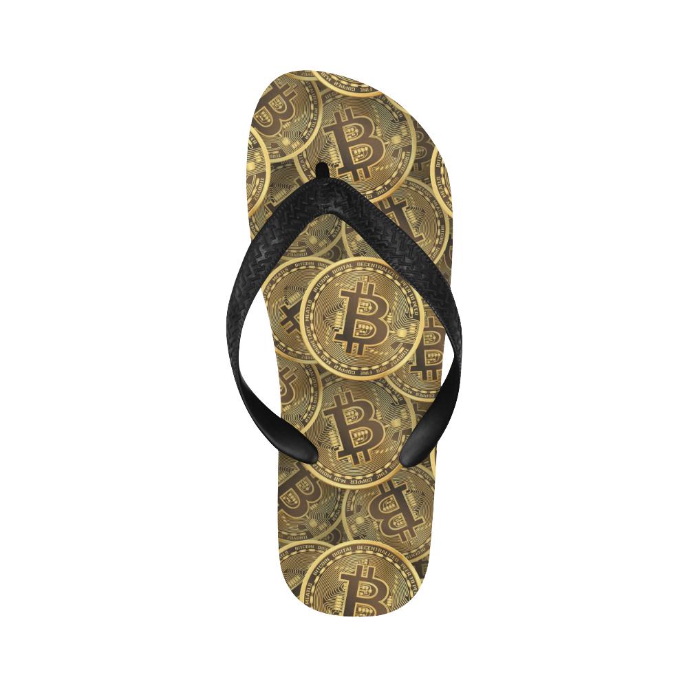 Bitcoin Pattern Print Design DO01 Flip Flops-JorJune