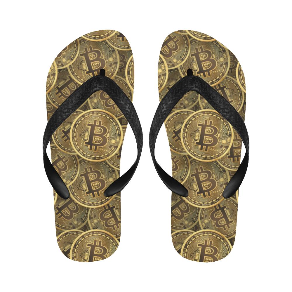 Bitcoin Pattern Print Design DO01 Flip Flops-JorJune