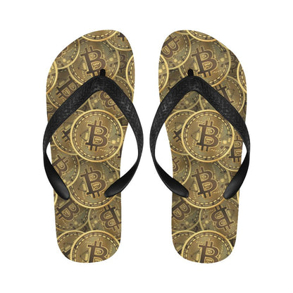 Bitcoin Pattern Print Design DO01 Flip Flops-JorJune
