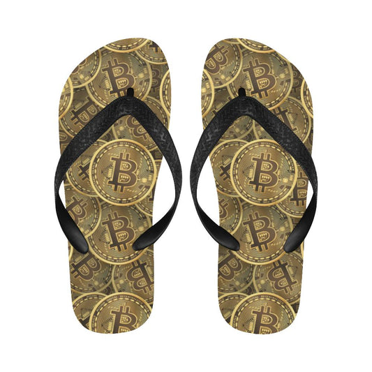 Bitcoin Pattern Print Design DO01 Flip Flops-JorJune