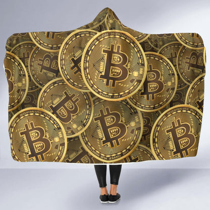 Bitcoin Pattern Print Design DO01 Hooded Blanket-JORJUNE.COM