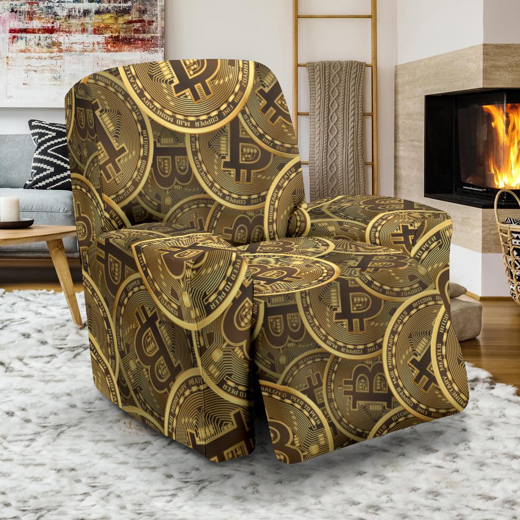 Bitcoin Pattern Print Design DO01 Recliner Slipcover-JORJUNE.COM