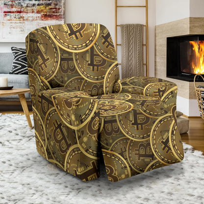 Bitcoin Pattern Print Design DO01 Recliner Slipcover-JORJUNE.COM