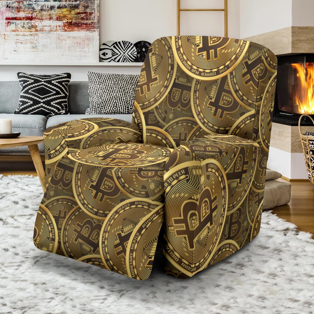 Bitcoin Pattern Print Design DO01 Recliner Slipcover-JORJUNE.COM