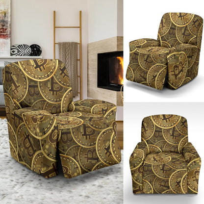 Bitcoin Pattern Print Design DO01 Recliner Slipcover-JORJUNE.COM