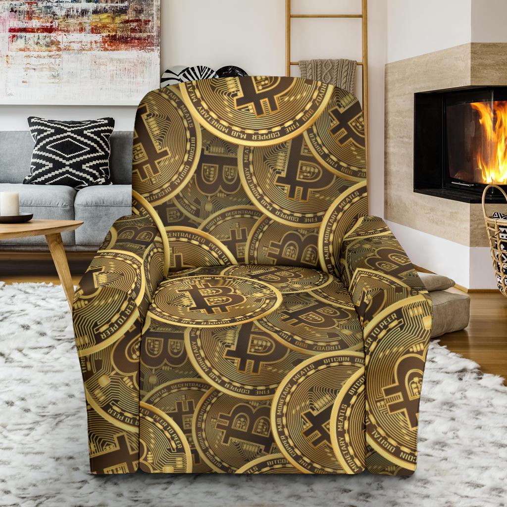 Bitcoin Pattern Print Design DO01 Recliner Slipcover-JORJUNE.COM