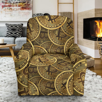 Bitcoin Pattern Print Design DO01 Recliner Slipcover-JORJUNE.COM