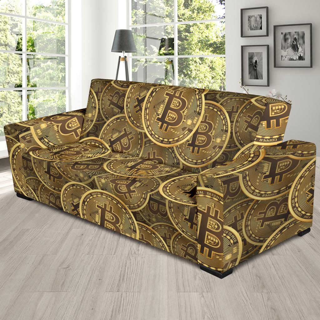 Bitcoin Pattern Print Design DO01 Sofa Slipcover-JORJUNE.COM