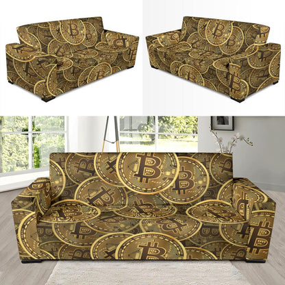 Bitcoin Pattern Print Design DO01 Sofa Slipcover-JORJUNE.COM