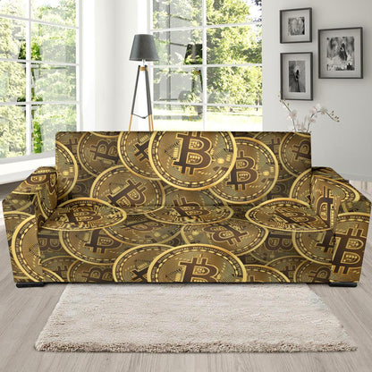 Bitcoin Pattern Print Design DO01 Sofa Slipcover-JORJUNE.COM