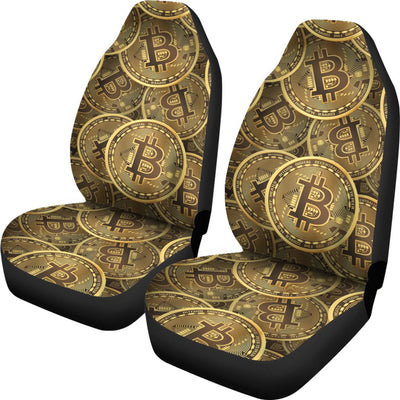 Bitcoin Pattern Print Design DO01 Universal Fit Car Seat Covers