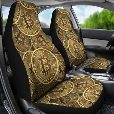 Bitcoin Pattern Print Design DO01 Universal Fit Car Seat Covers