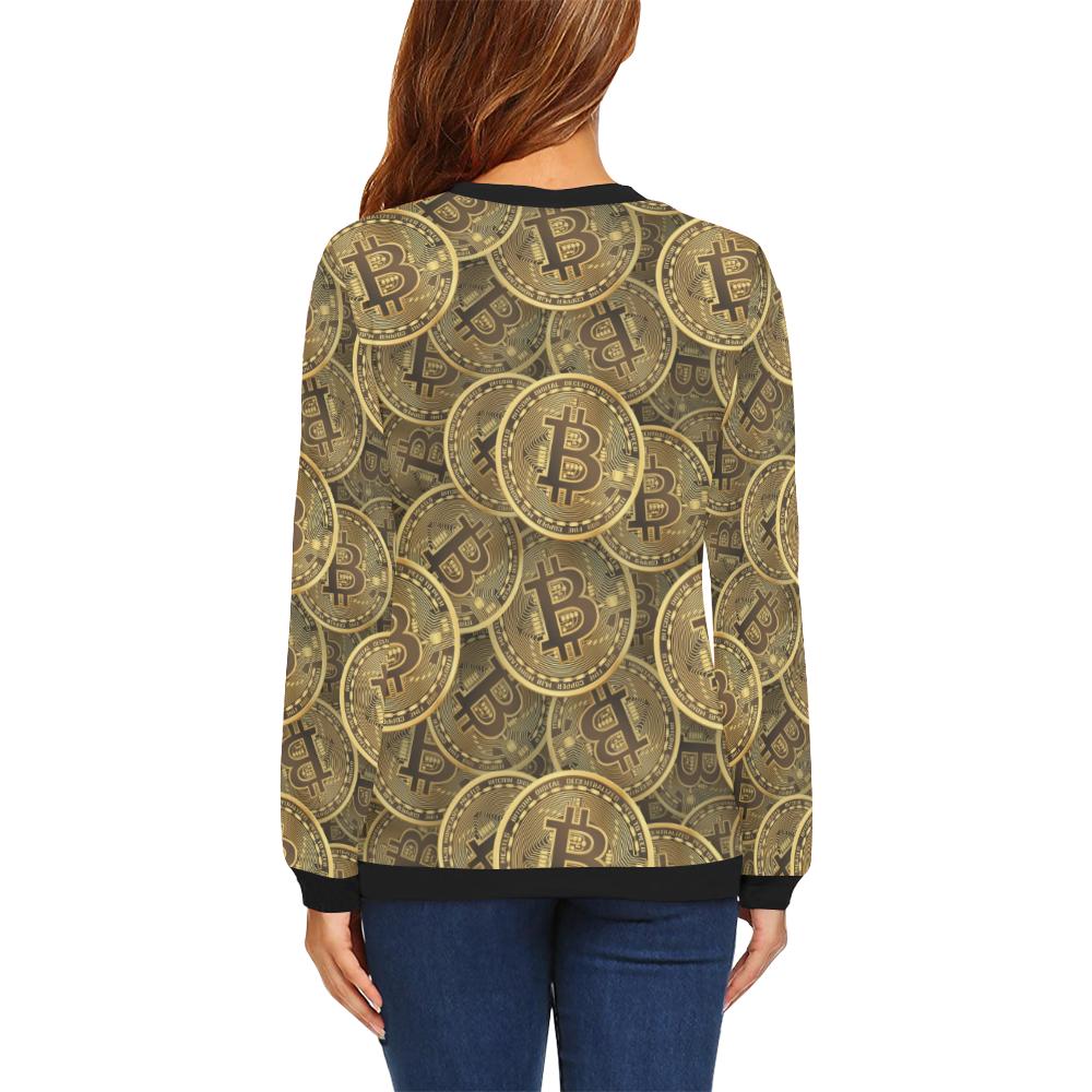 Bitcoin Pattern Print Design DO01 Women Long Sleeve Sweatshirt-JorJune