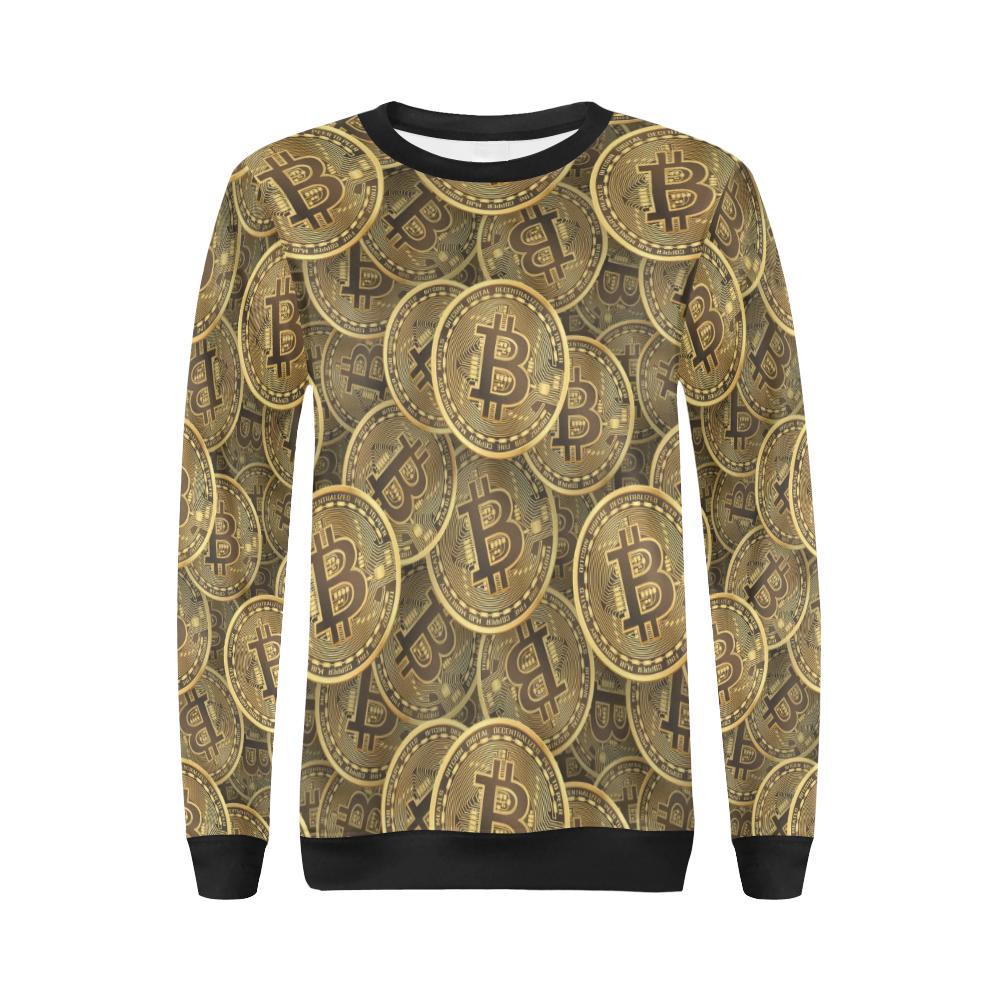 Bitcoin Pattern Print Design DO01 Women Long Sleeve Sweatshirt-JorJune