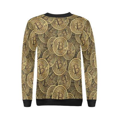 Bitcoin Pattern Print Design DO01 Women Long Sleeve Sweatshirt-JorJune