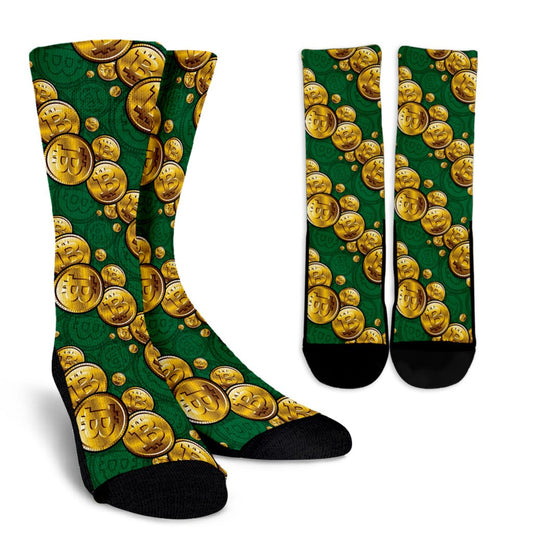 Bitcoin Pattern Print Design DO02 Crew Socks-JORJUNE.COM
