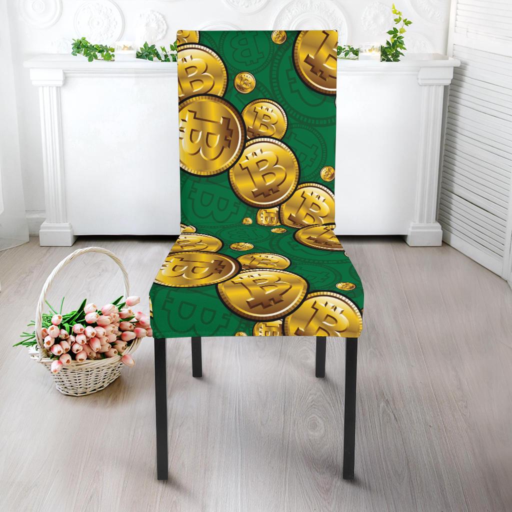Bitcoin Pattern Print Design DO02 Dining Chair Slipcover-JORJUNE.COM