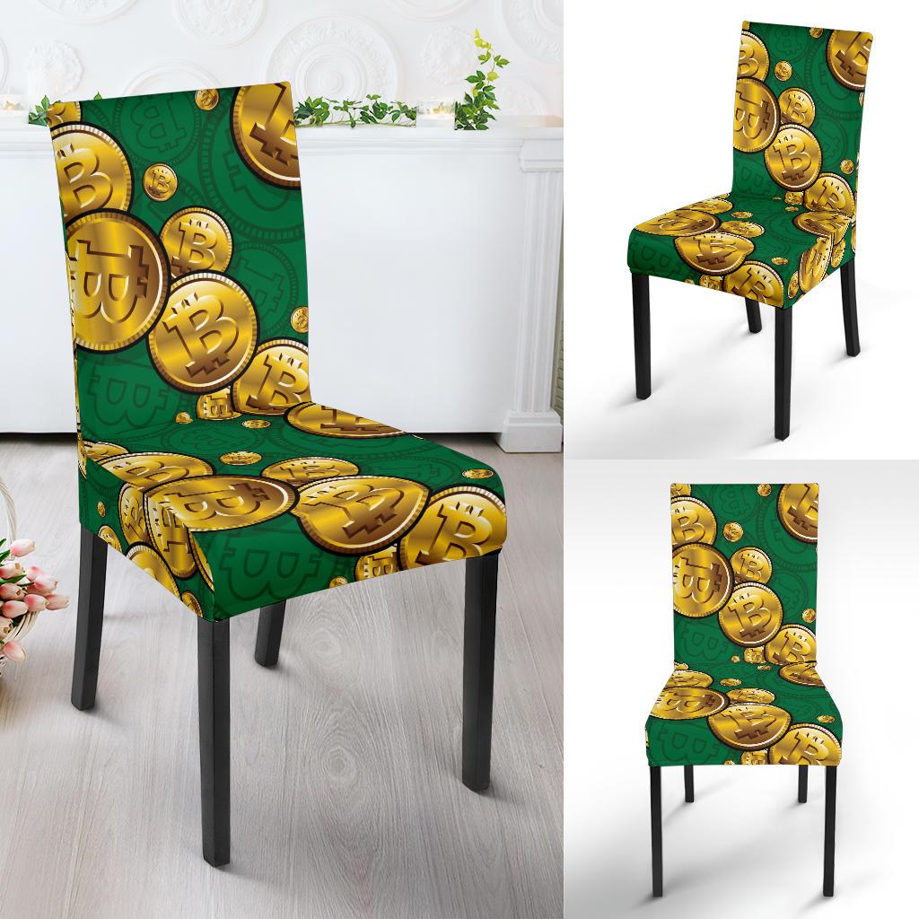 Bitcoin Pattern Print Design DO02 Dining Chair Slipcover-JORJUNE.COM
