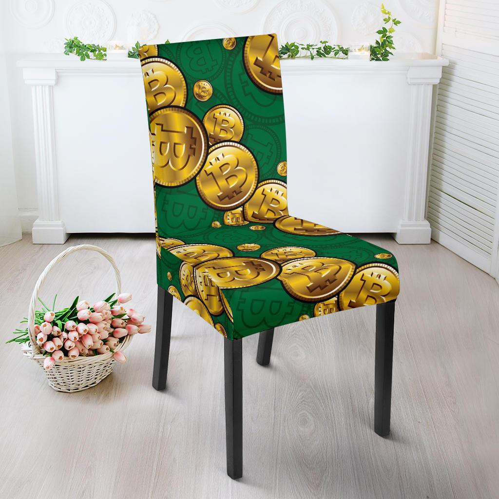 Bitcoin Pattern Print Design DO02 Dining Chair Slipcover-JORJUNE.COM