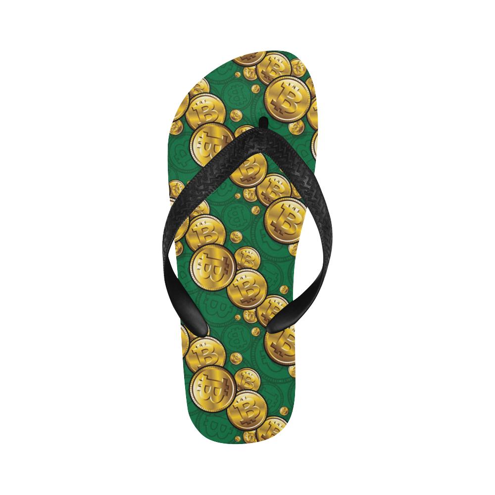 Bitcoin Pattern Print Design DO02 Flip Flops-JorJune