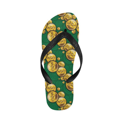 Bitcoin Pattern Print Design DO02 Flip Flops-JorJune