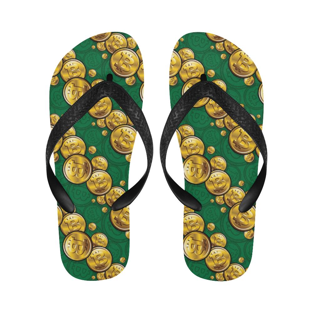 Bitcoin Pattern Print Design DO02 Flip Flops-JorJune