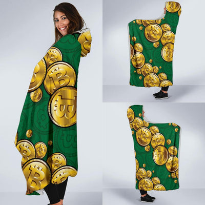 Bitcoin Pattern Print Design DO02 Hooded Blanket-JORJUNE.COM