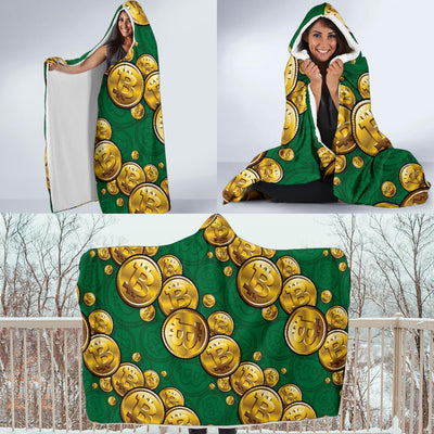 Bitcoin Pattern Print Design DO02 Hooded Blanket-JORJUNE.COM