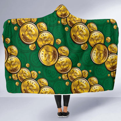 Bitcoin Pattern Print Design DO02 Hooded Blanket-JORJUNE.COM