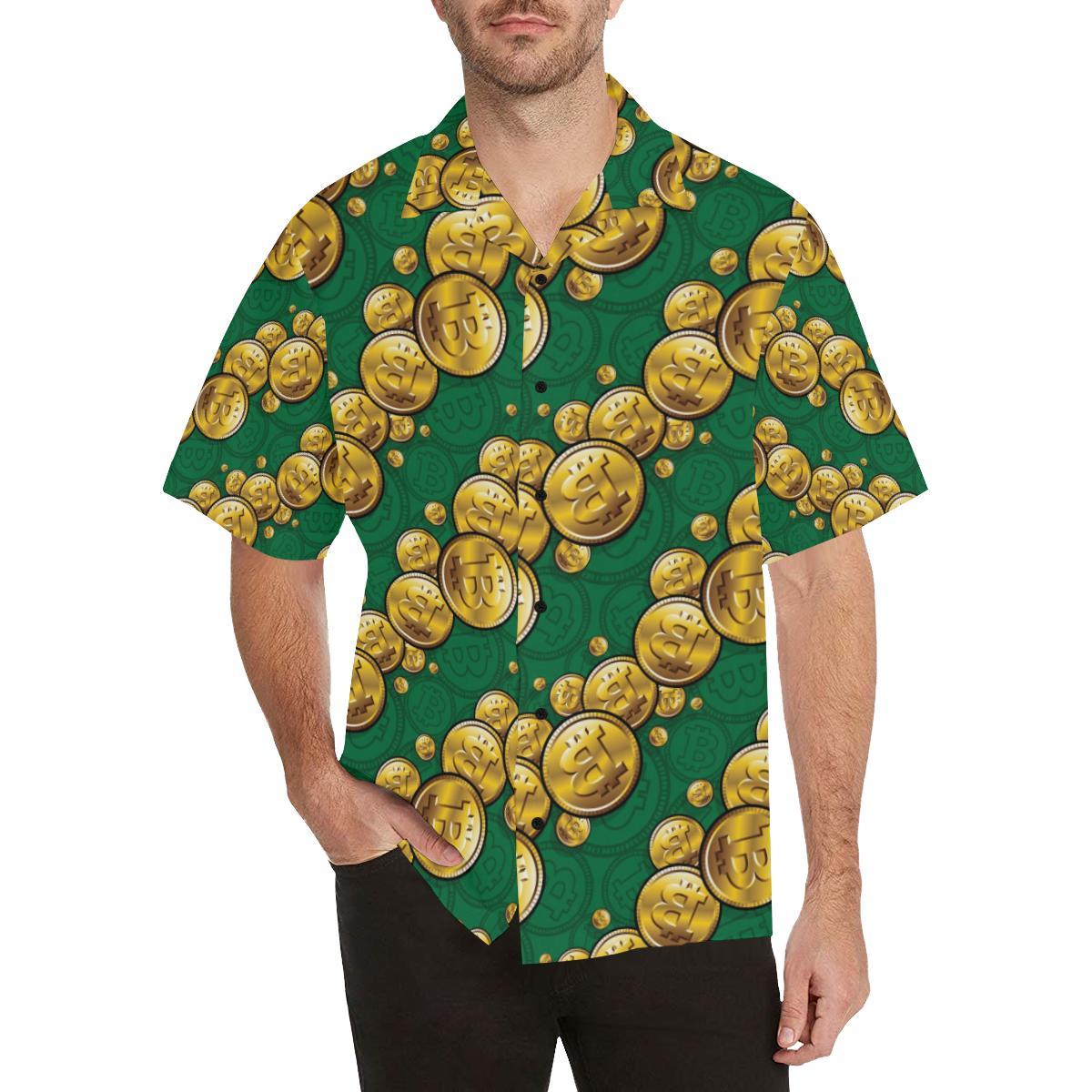Bitcoin Pattern Print Design DO02 Men Hawaiian Shirt-JorJune