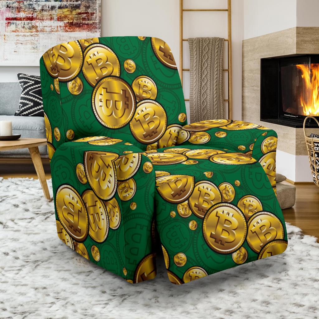 Bitcoin Pattern Print Design DO02 Recliner Slipcover-JORJUNE.COM
