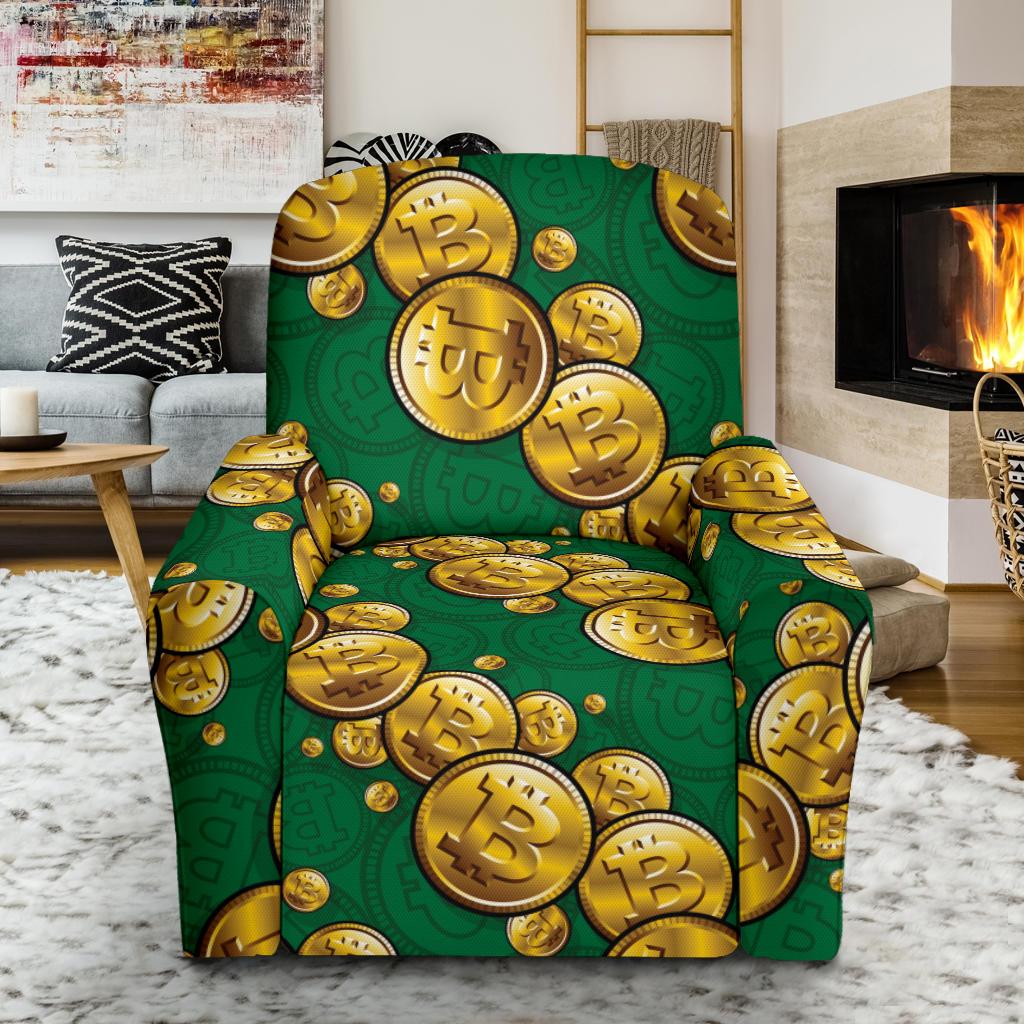Bitcoin Pattern Print Design DO02 Recliner Slipcover-JORJUNE.COM