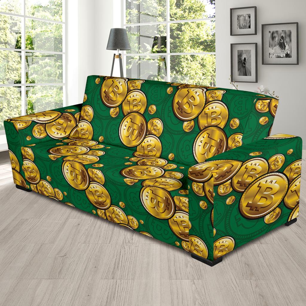 Bitcoin Pattern Print Design DO02 Sofa Slipcover-JORJUNE.COM