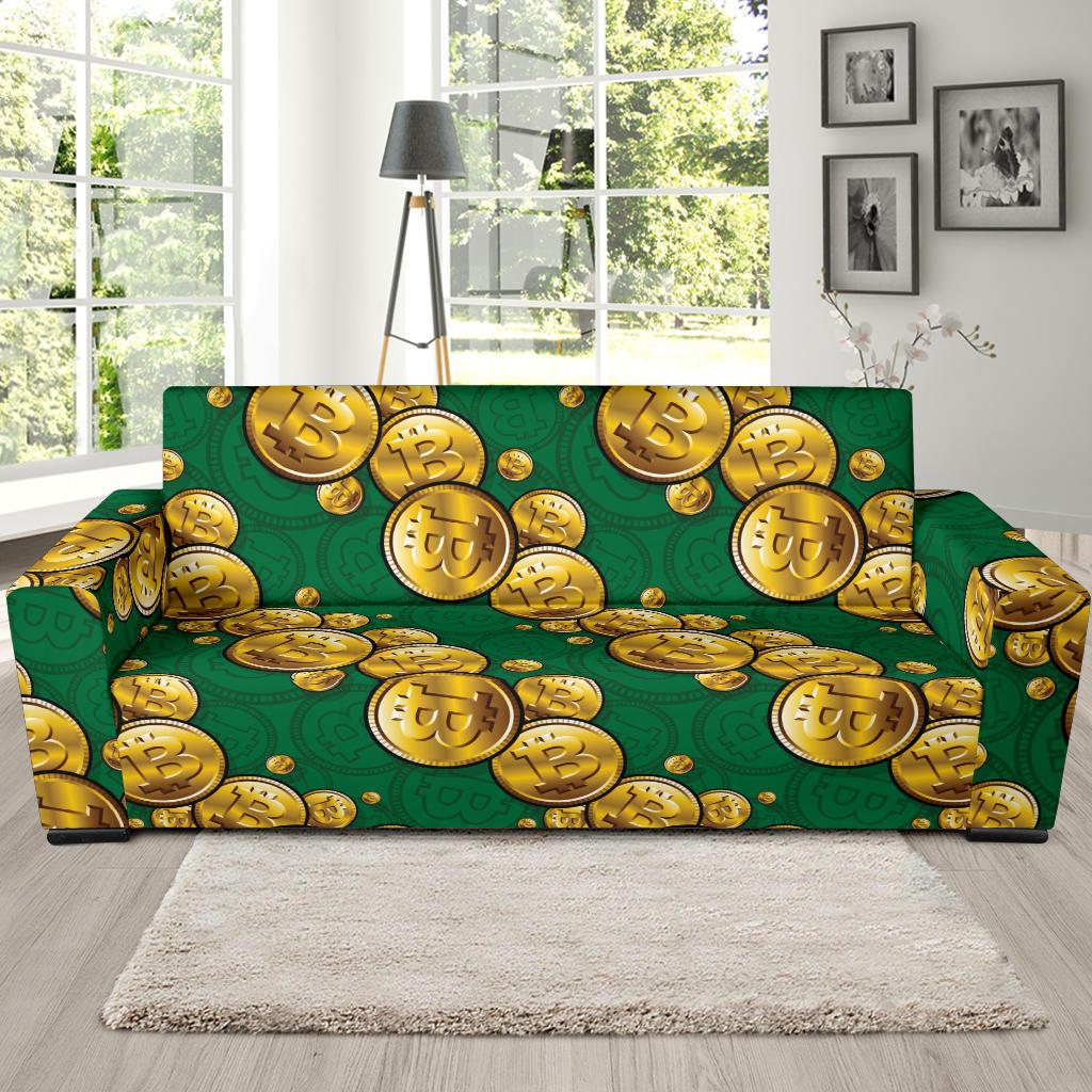 Bitcoin Pattern Print Design DO02 Sofa Slipcover-JORJUNE.COM