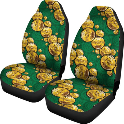 Bitcoin Pattern Print Design DO02 Universal Fit Car Seat Covers