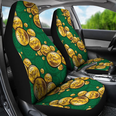 Bitcoin Pattern Print Design DO02 Universal Fit Car Seat Covers