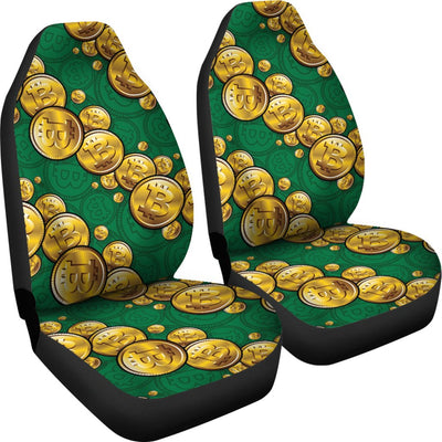 Bitcoin Pattern Print Design DO02 Universal Fit Car Seat Covers