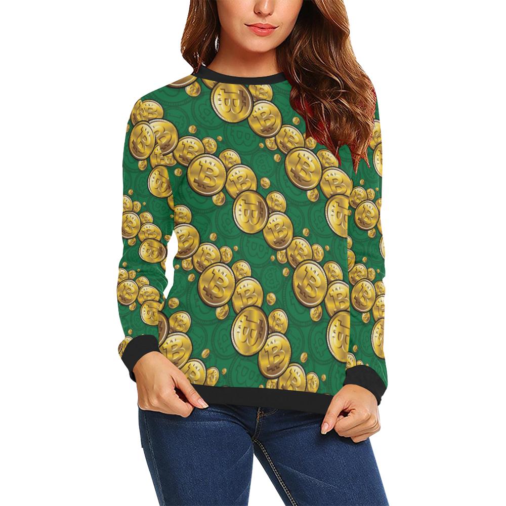 Bitcoin Pattern Print Design DO02 Women Long Sleeve Sweatshirt-JorJune