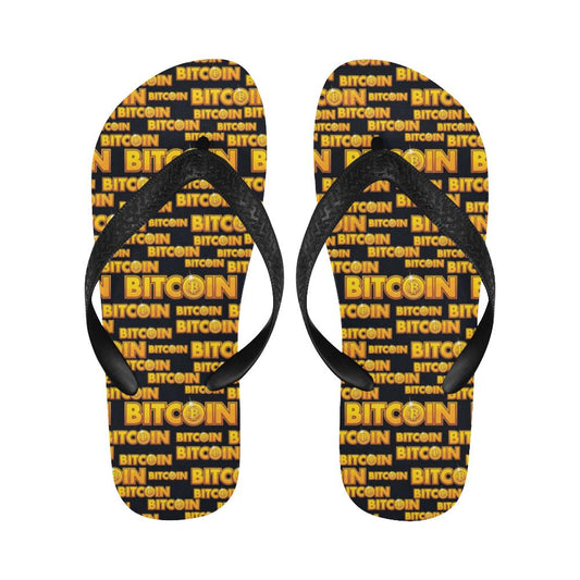 Bitcoin Pattern Print Design DO03 Flip Flops-JorJune