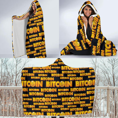 Bitcoin Pattern Print Design DO03 Hooded Blanket-JORJUNE.COM