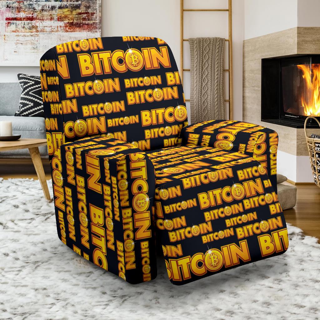 Bitcoin Pattern Print Design DO03 Recliner Slipcover-JORJUNE.COM