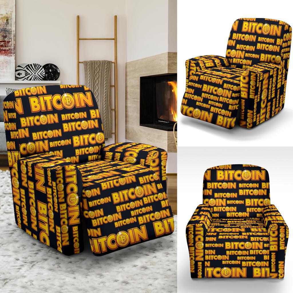 Bitcoin Pattern Print Design DO03 Recliner Slipcover-JORJUNE.COM
