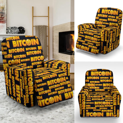 Bitcoin Pattern Print Design DO03 Recliner Slipcover-JORJUNE.COM