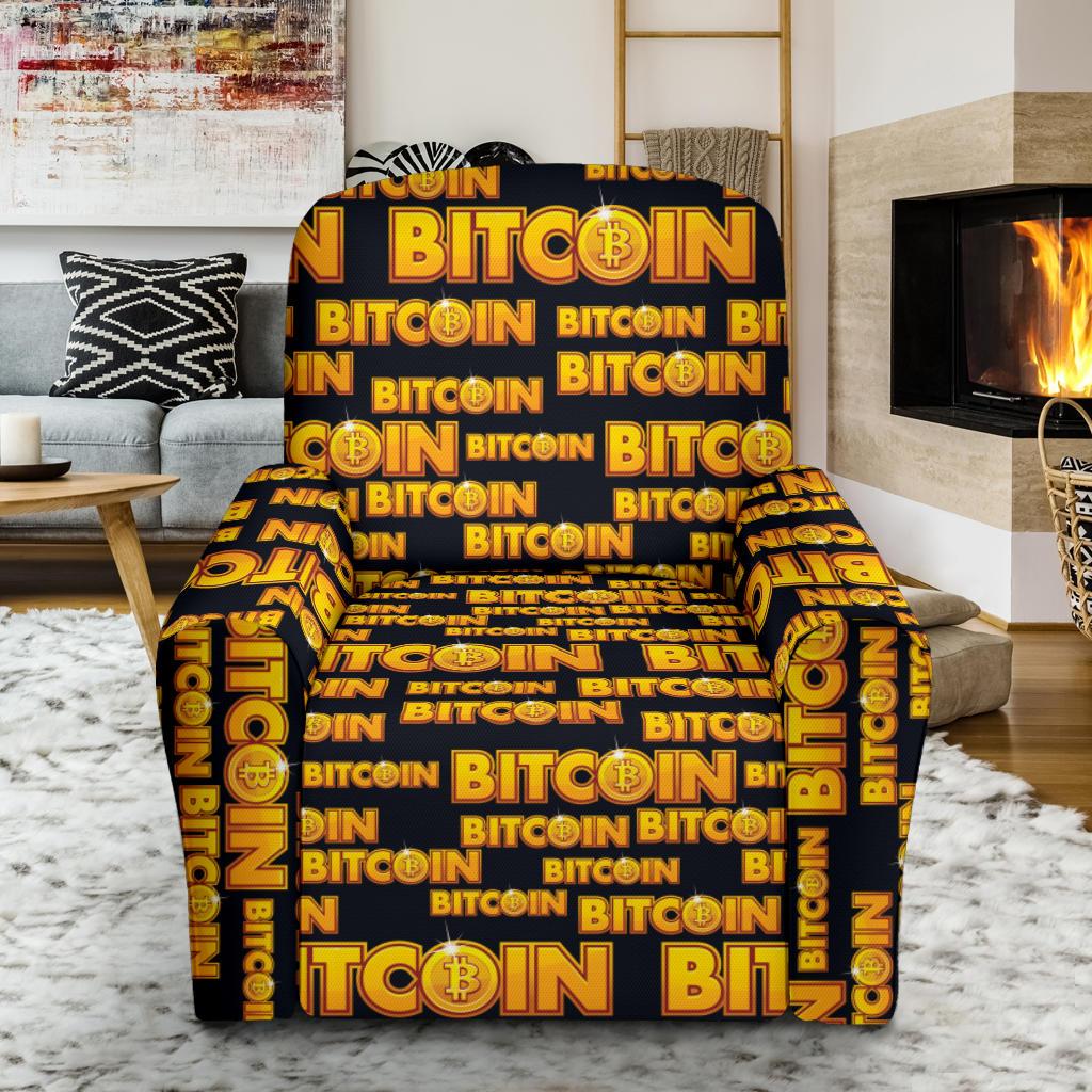 Bitcoin Pattern Print Design DO03 Recliner Slipcover-JORJUNE.COM