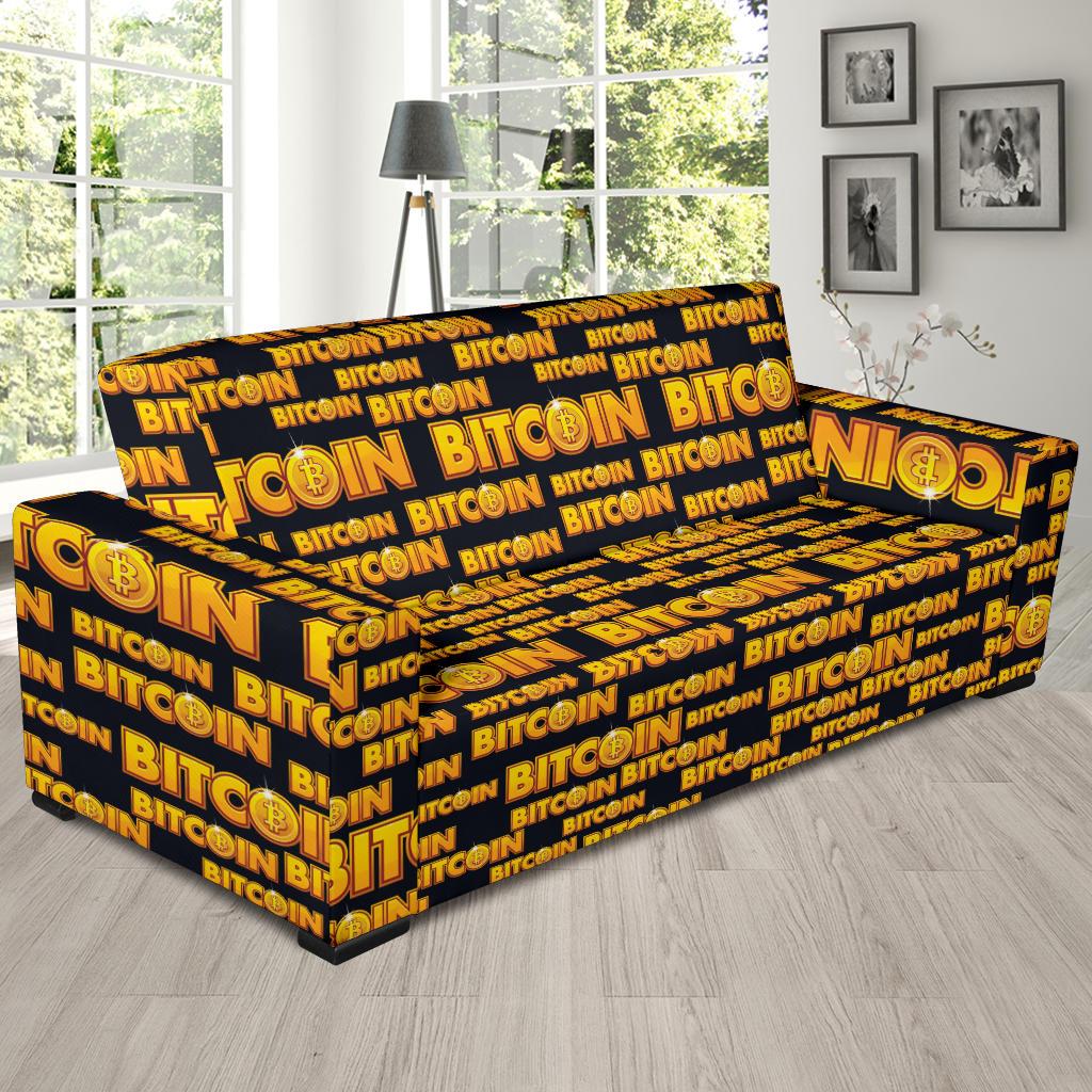 Bitcoin Pattern Print Design DO03 Sofa Slipcover-JORJUNE.COM
