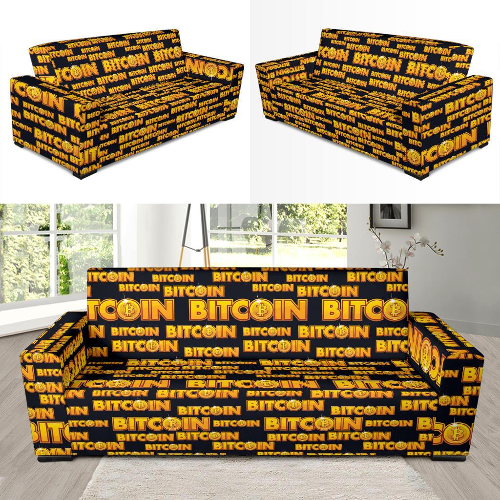 Bitcoin Pattern Print Design DO03 Sofa Slipcover-JORJUNE.COM